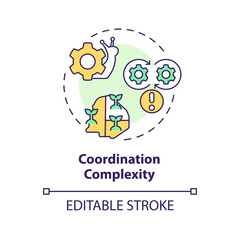 2D editable multicolor coordination complexity icon, creative isolated vector, thin line illustration representing agricultural clusters.