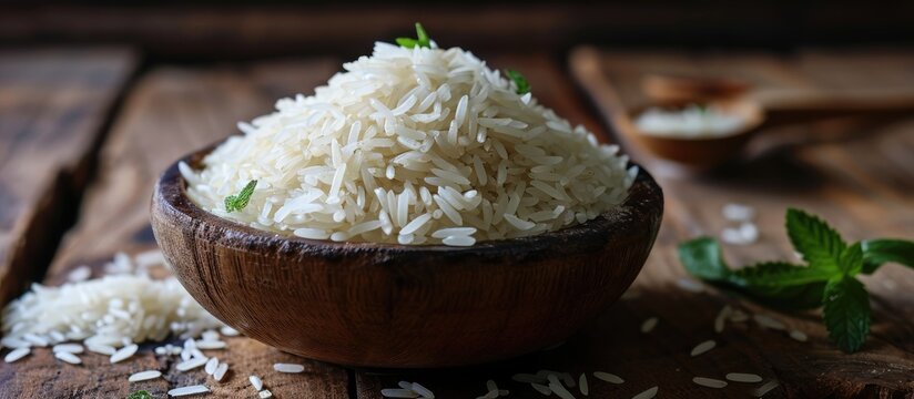 Highly fragrant basmati rice with long grains.