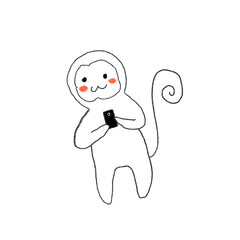 スマホを持ったお猿さん