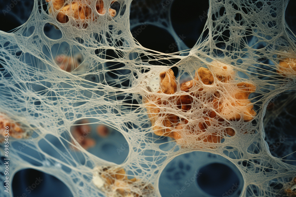Leinwandbilder A detailed image capturing the intricate tapestry of a cell, with its networks of organelles and cellular components finely woven together.