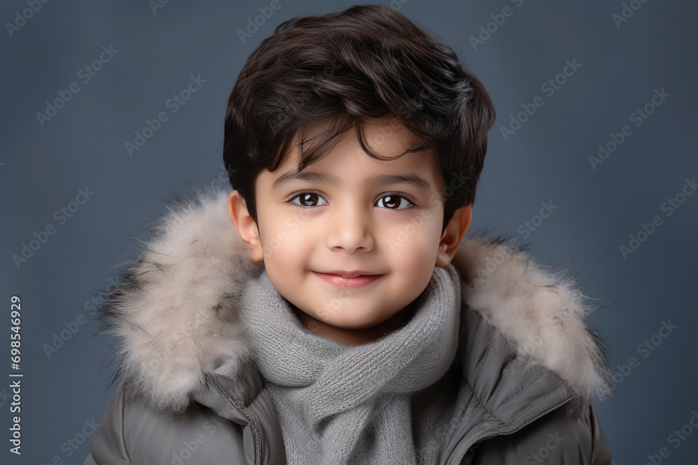 Canvas Prints Cute indian little boy in winter wear