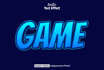 game text effect graphic style blue color editable.
