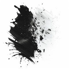 Black paint stroke isolated on white background