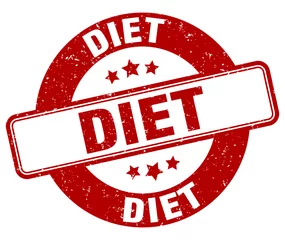 Deurstickers diet stamp. diet label. round grunge sign © B-design