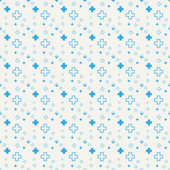 Repeated small crosses patern for design prints. Cute symbol for closthes and fashion Repeating monocrome printed seamless pattern