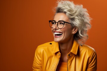Excited woman with big smile looking at camera
