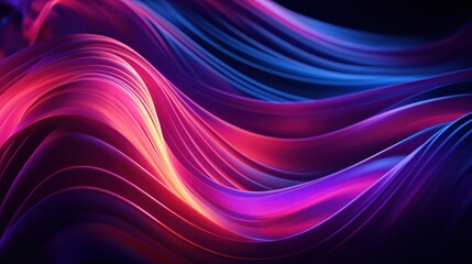 Dynamic waves of neon light create a mesmerizing abstract