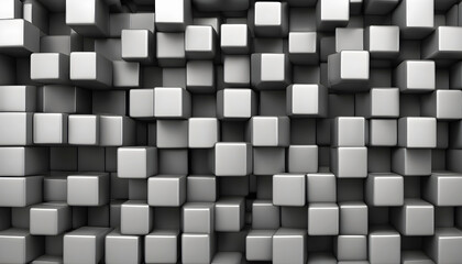 3D Render of Abstract Geometric Cube Structure