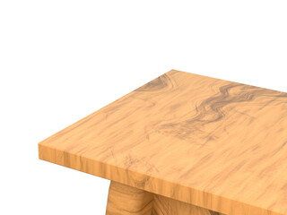 3d rendering Empty wooden table top used for display or montage your products for advertising with transparent background 