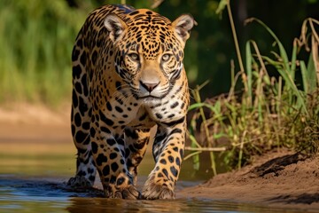 The Majestic Female Jaguar Roaming The Brazilian Pantanal In South America