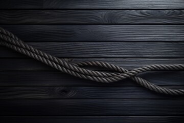  Dark wooden background illustration with rope. Generative AI