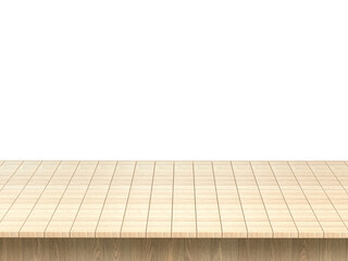 3d rendering Empty wooden table top used for display or montage your products for advertising with transparent background 