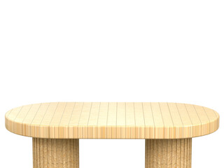 3d rendering Empty wooden table top used for display or montage your products for advertising with transparent background 
