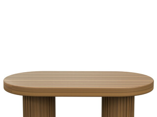 3d rendering Empty wooden table top used for display or montage your products for advertising with transparent background 