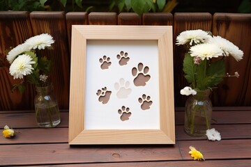 Pet Paws Frame, Frame With Paw Prints For Your Furry Friends