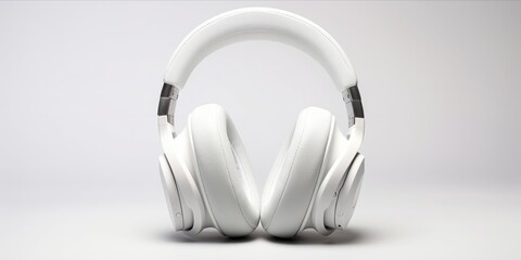 White modern headphones isolated on a white background with a sleek design.