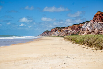 Beach in and Cliffs Maceio Beach Brazil