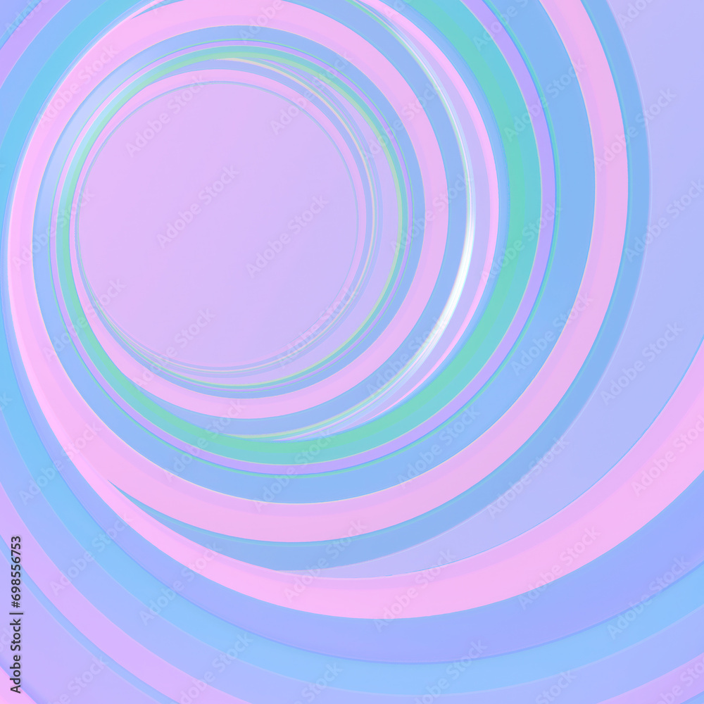 Aufkleber 3d rendering digital illustration of a helix with iridescent stripes. Abstract futuristic vertical background