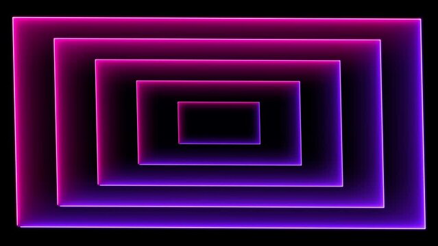 Neon multicolored seamless looped animated tunnel moving forward in motion speed. Glowing neon multicolored light tunnel in 4k.