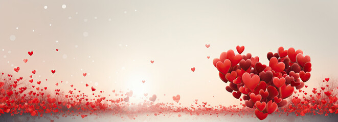 Empty valentine's day greeting card with copyspace
