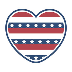 Heart United States flag icon symbol