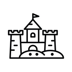 Sand castle icon vector on trendy design