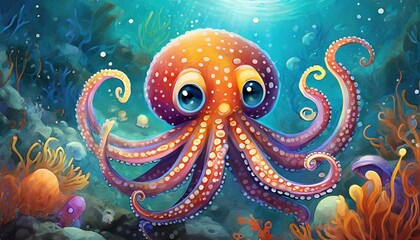 Fototapeta na wymiar octopus in aquarium