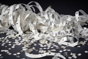 Stylish silver & white confetti border ideal for holiday or celebration-themed events. Generative AI