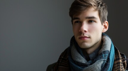 Obraz premium handsome young man posing against a gray background