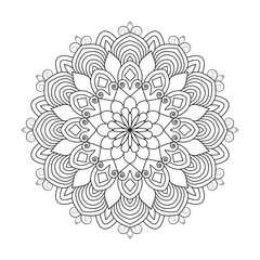 Mandala stock Stencil Large Quarter Design coloring book page