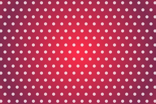 white polka dot background, red base color