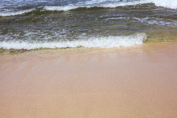Beautiful beach with waves breaking on the rocks, Pacitan Klayer, East Java, Indonesia