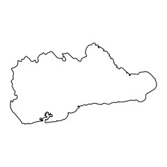 Guantanamo province map, administrative division of Cuba. Vector illustration.