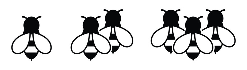 Bee honey set icon, vector illustration