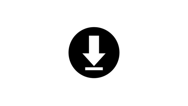 4K Loading Icon, Arrow download symbol reveal. slide, upload, downloading, uploading animation.
