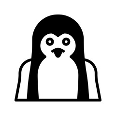 Fototapeta premium Penguin icon set style collection in line, solid, flat, flat line style on white background