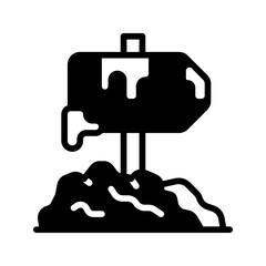 Snowy signboard icon set style collection in line, solid, flat, flat line style on white background