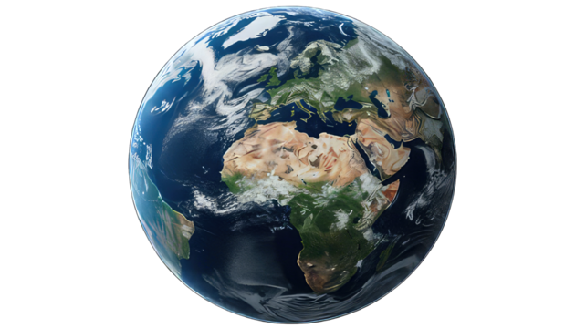 Earth globe isolated on white background. Environmental Earth Globe on png transparent background. - Powered by Adobe