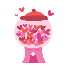 Candy Machine Isolated. Gumball Machine. Capsule Vending Machine Flat Vector Illustration.