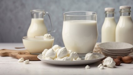 Obraz na płótnie Canvas dairy products and milk