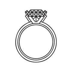 Rings of Forever: Line Art Illustration in Wedding Vector