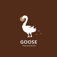 animal goose natural logo vector icon silhouette retro hipster © Artoniumw