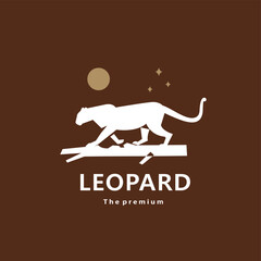 animal leopard natural logo vector icon silhouette retro hipster