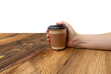 Hand Holds Cup, Empty Paper Cup in Hands, Coffee Mug, Teacup, Hot Beverage Mockup, Cup in Arms