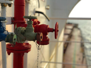 Closeup view of fire hydrant valve