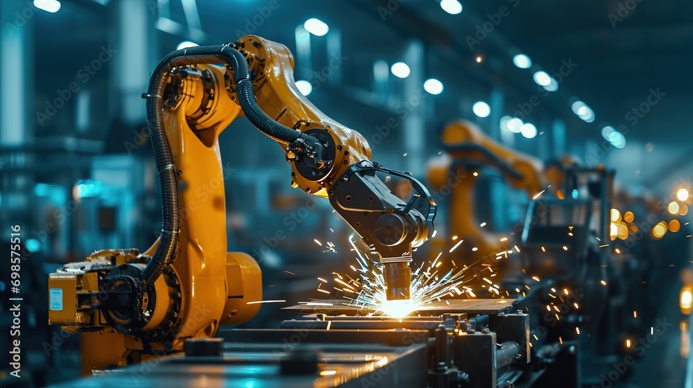 Poster welding robotics and digital manufacturing operation.manager engineer check and control automation r