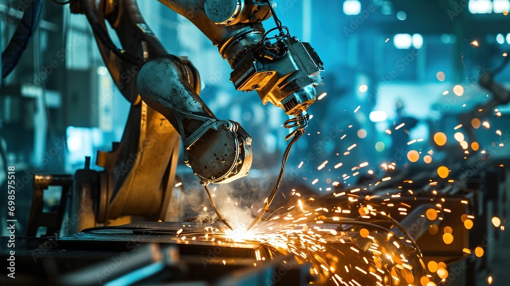 Poster welding robotics and digital manufacturing operation.manager engineer check and control automation r