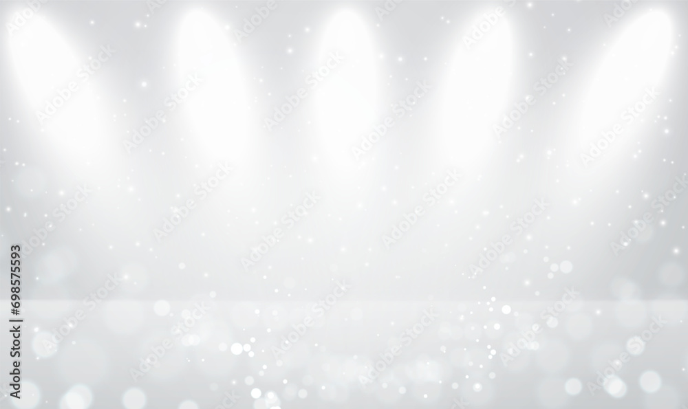 Poster background of empty stage show with spotlights for display your product. illuminated stage with scen