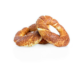 Turkish traditional simit with sesame on table - 698575792