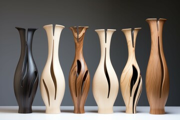 Captivating Interior wood dark vase. Floor decor. Generate Ai